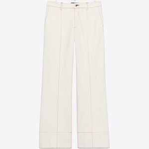 Zara Cream Wide-Leg Trousers